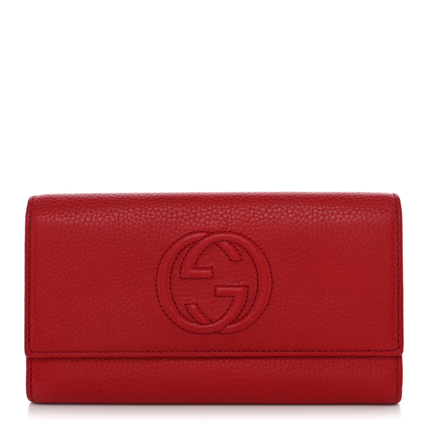 Pebbled Calfskin Large Soho Continental Wallet Red