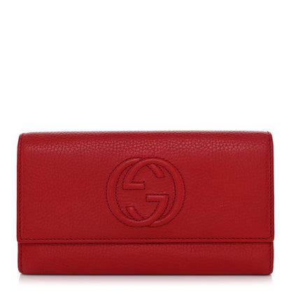Gucci Pebbled Calfskin Large Soho Continental Wallet Red 1 of 8