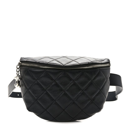 Chanel Grained Calfskin Quilted Waist Belt Bag Black 1 of 9