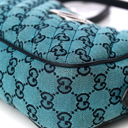 Gucci Monogram Multicolor Matelasse Diagonal Small GG Marmont Chain Shoulder Bag Light Blue 10 of 10