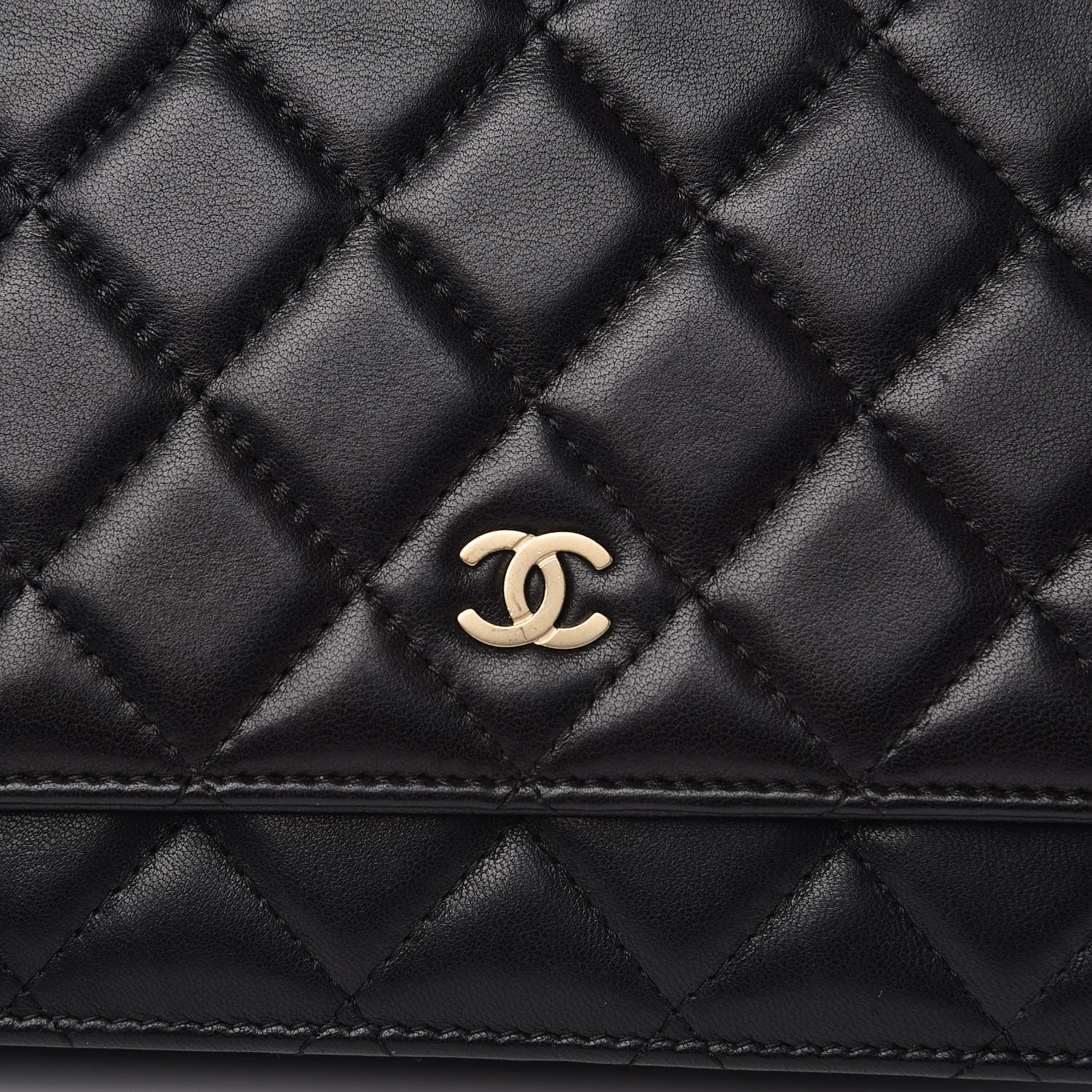 Chanel Lambskin Quilted Wallet On Chain WOC Black 8 of 12