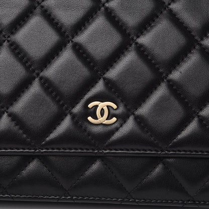 Chanel Lambskin Quilted Wallet On Chain WOC Black 8 of 12