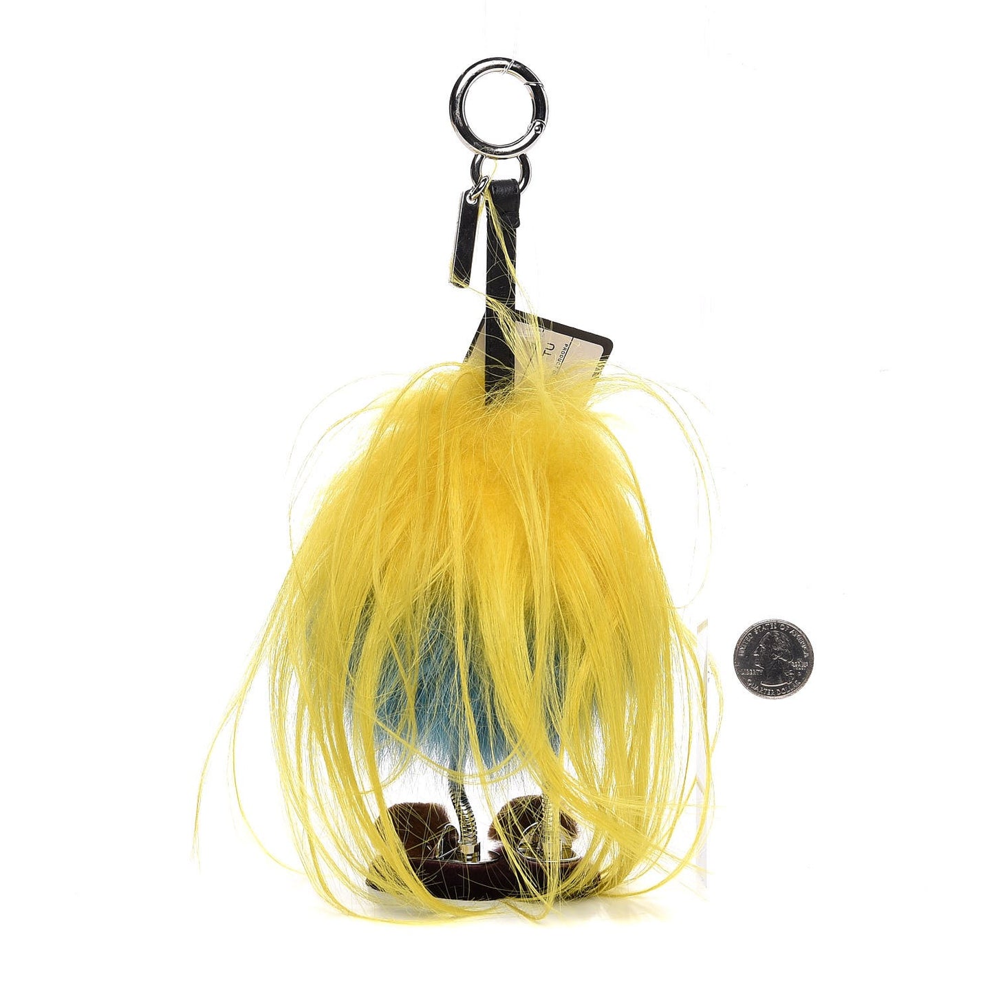 Goat Mink Fox Fur Mum Wonders Bag Charm Yellow Water Multicolor