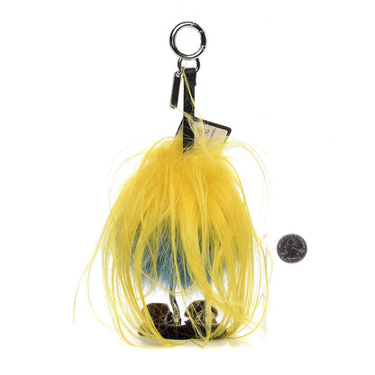 Fendi Goat Mink Fox Fur Mum Wonders Bag Charm Yellow Water Multicolor 2 of 6