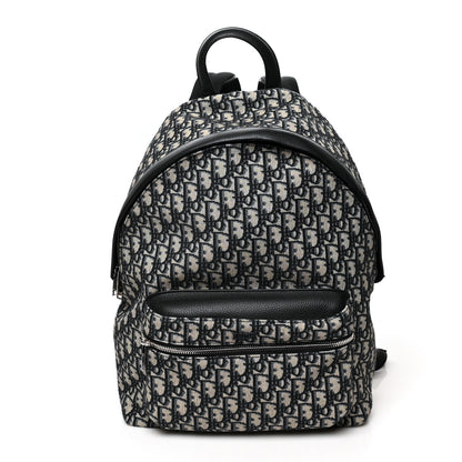 Christian Dior Oblique Calfskin Rider Backpack Beige Black 1 of 12