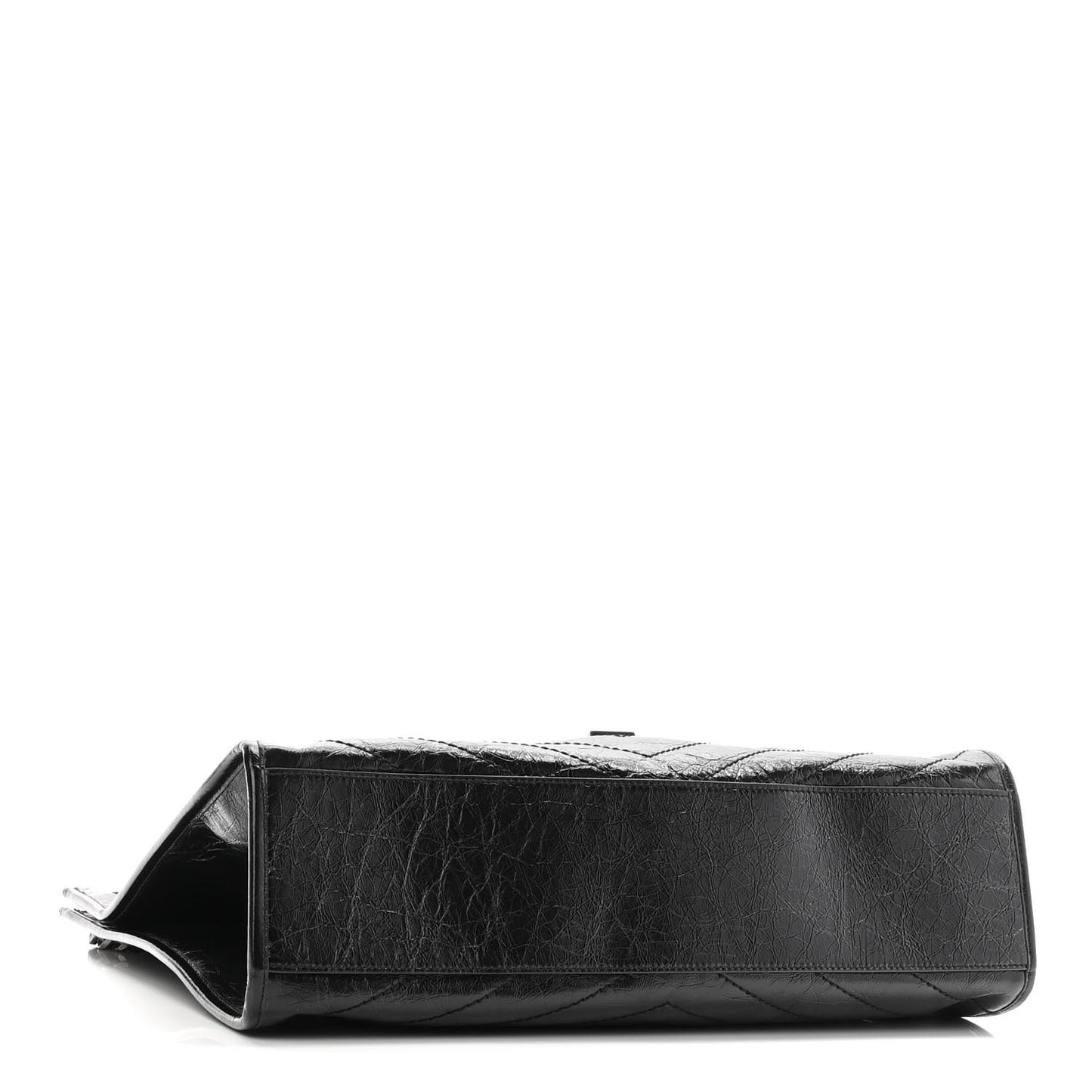 Crinkled Calfskin Matelasse Monogram Niki Shoulder Bag Black