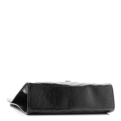 Saint Laurent Crinkled Calfskin Matelasse Monogram Niki Shoulder Bag Black 3 of 9