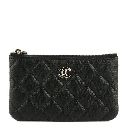Chanel Woven Lambskin Quilted Cosmetic Pouch Black 1 of 9