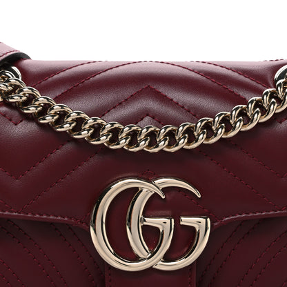 Gucci Calfskin Matelasse Mini GG Marmont Shoulder Bag Rosso Ancora 7 of 9