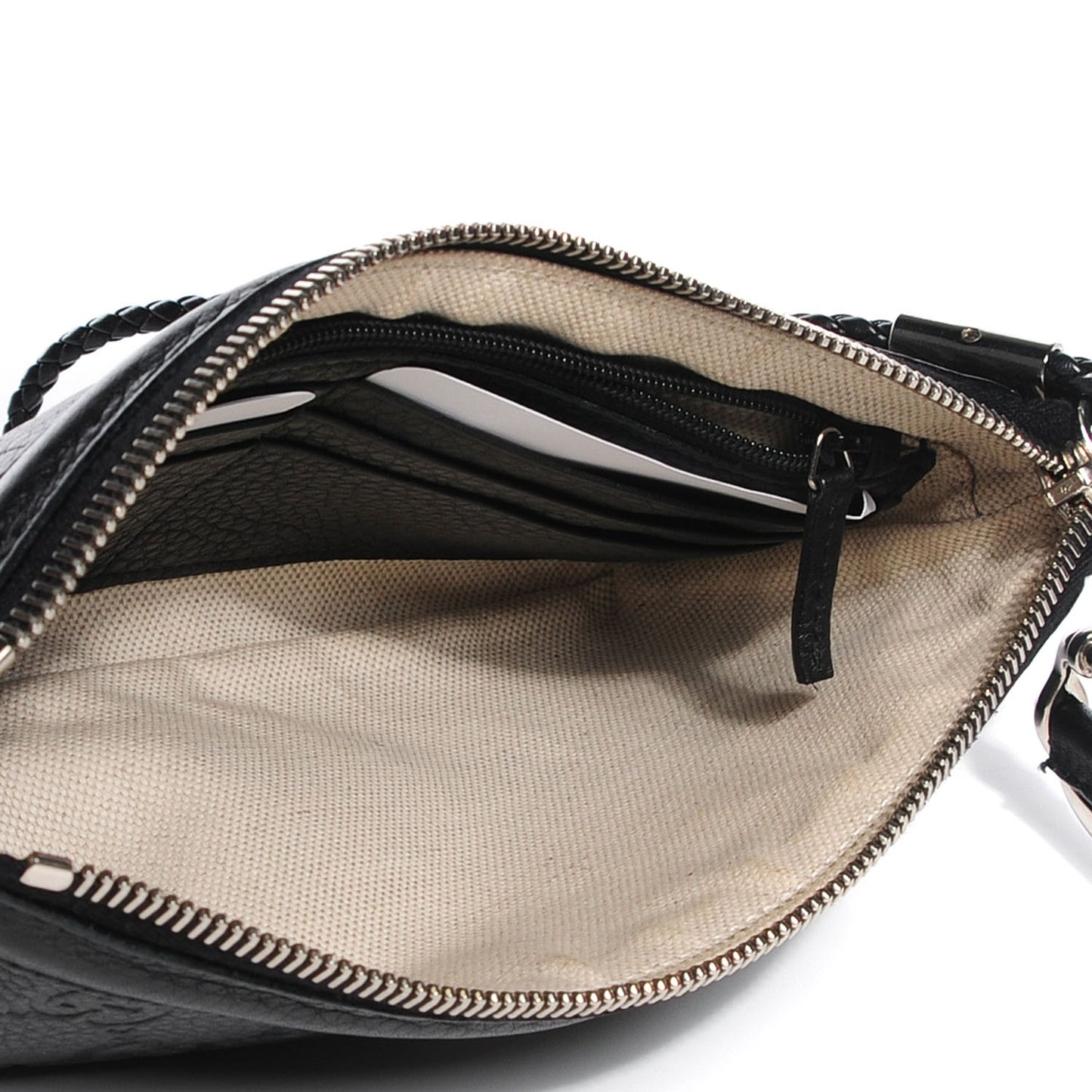 Guccissima Horsebit Detail Wristlet Black