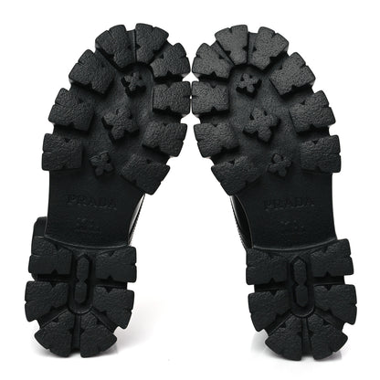 Prada Spazzolato Rois Nylon Metal Triangle Logo Monolith Pouch Pocket 55mm Boots 39 Black 5 of 7