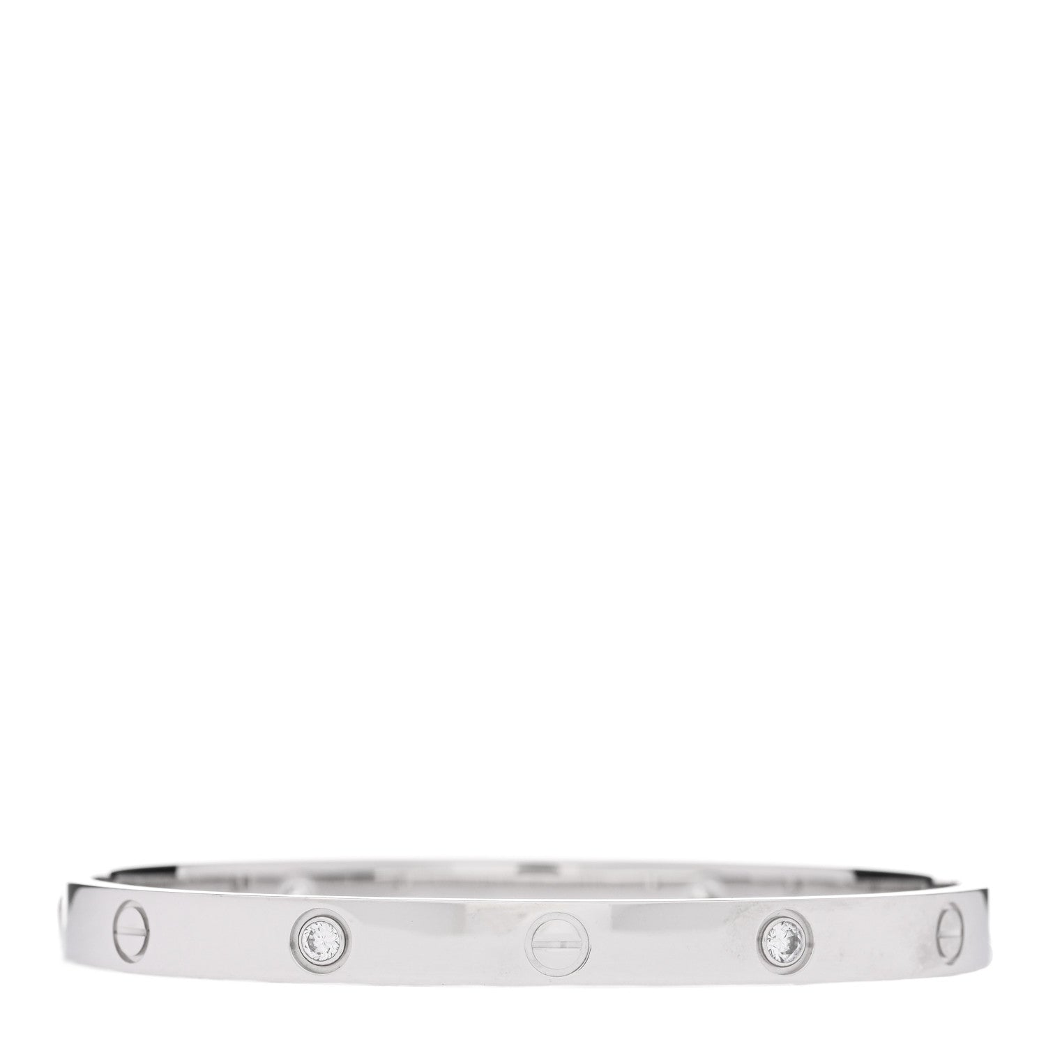 Cartier 18K White Gold 4 Diamond LOVE Bracelet 19 2 of 6