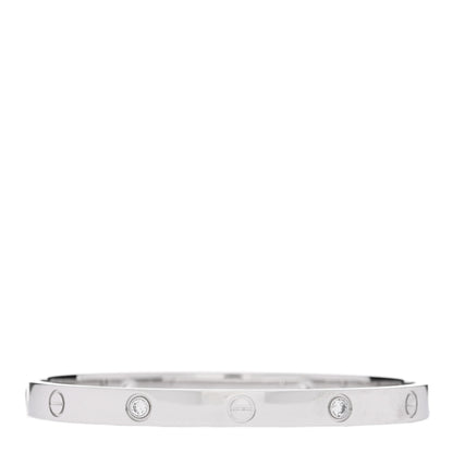 Cartier 18K White Gold 4 Diamond LOVE Bracelet 19 2 of 6