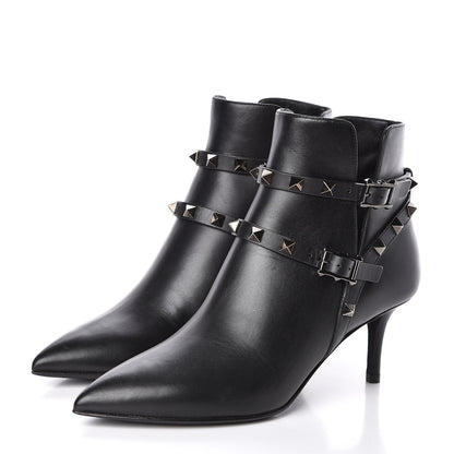 Valentino Garavani Calfskin Rockstud Double Buckle 65mm Ankle Boots 35 Black 3 of 8