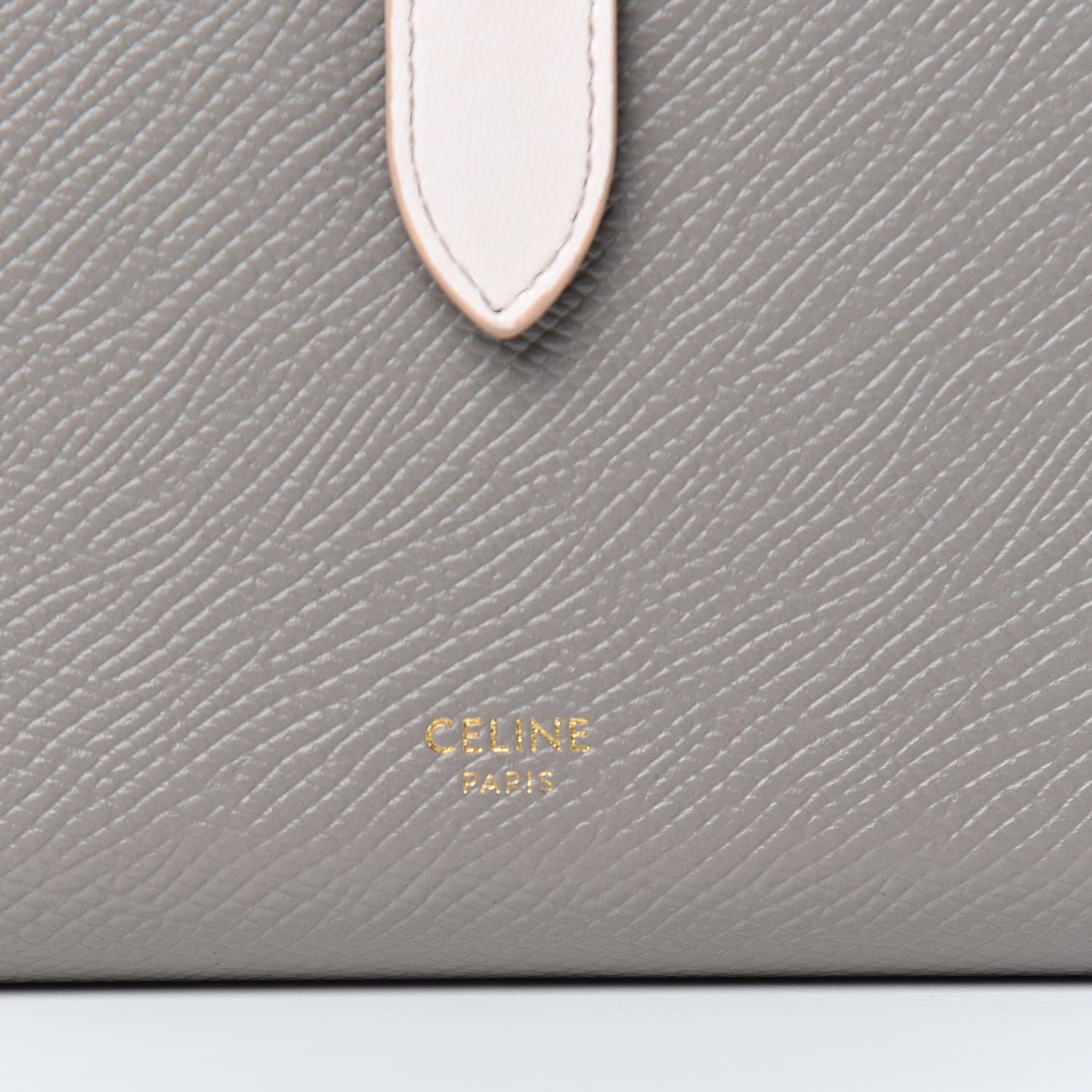 Celine Grained Calfskin Large Multifunction Strap Wallet Grey Vintage Pink 7 of 8