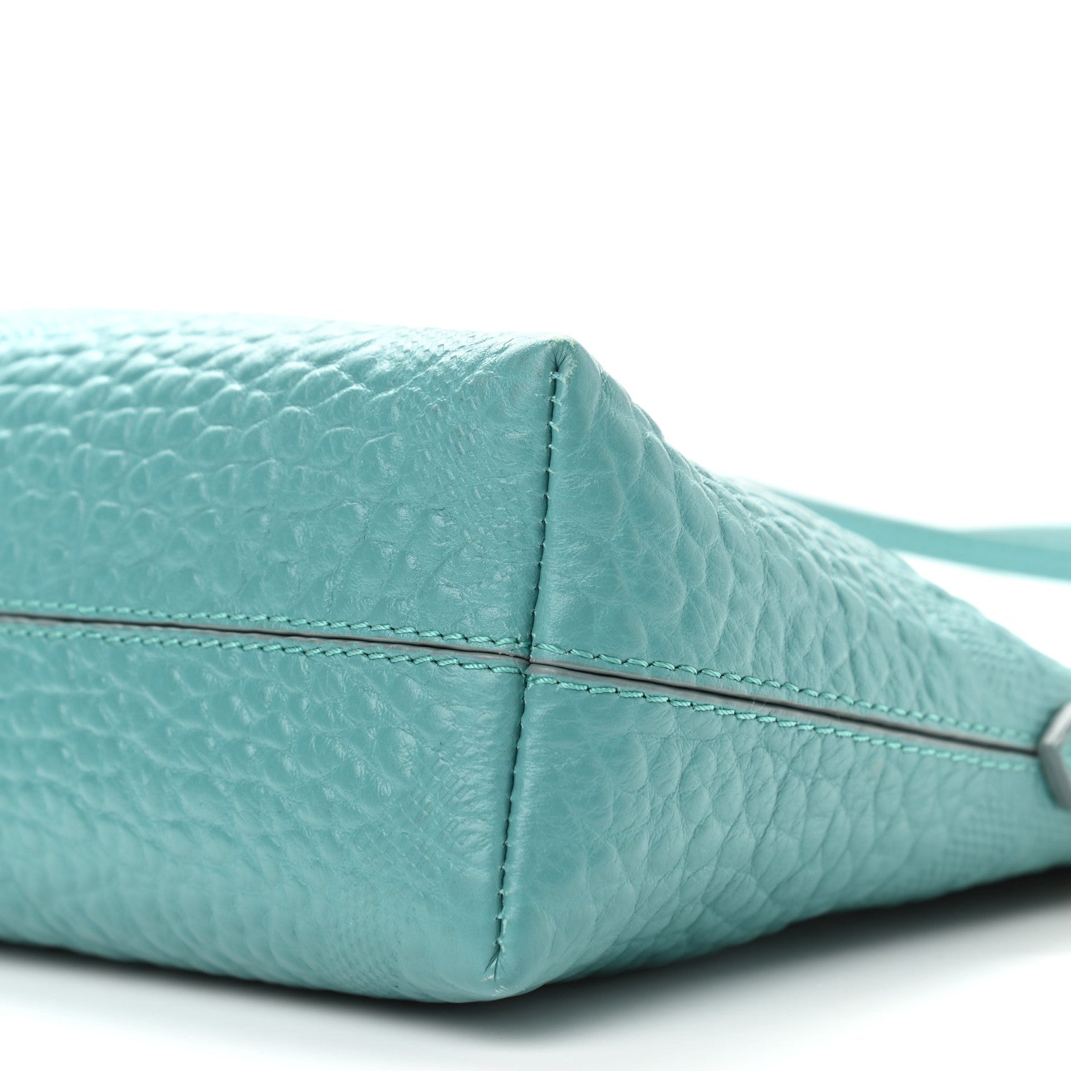 Burberry Signature Grain Calfskin Check Embossed Small Chichester Crossbody Clutch Bag Aqua Green 10 of 13