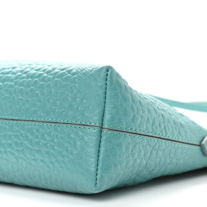 Burberry Signature Grain Calfskin Check Embossed Small Chichester Crossbody Clutch Bag Aqua Green 10 of 13