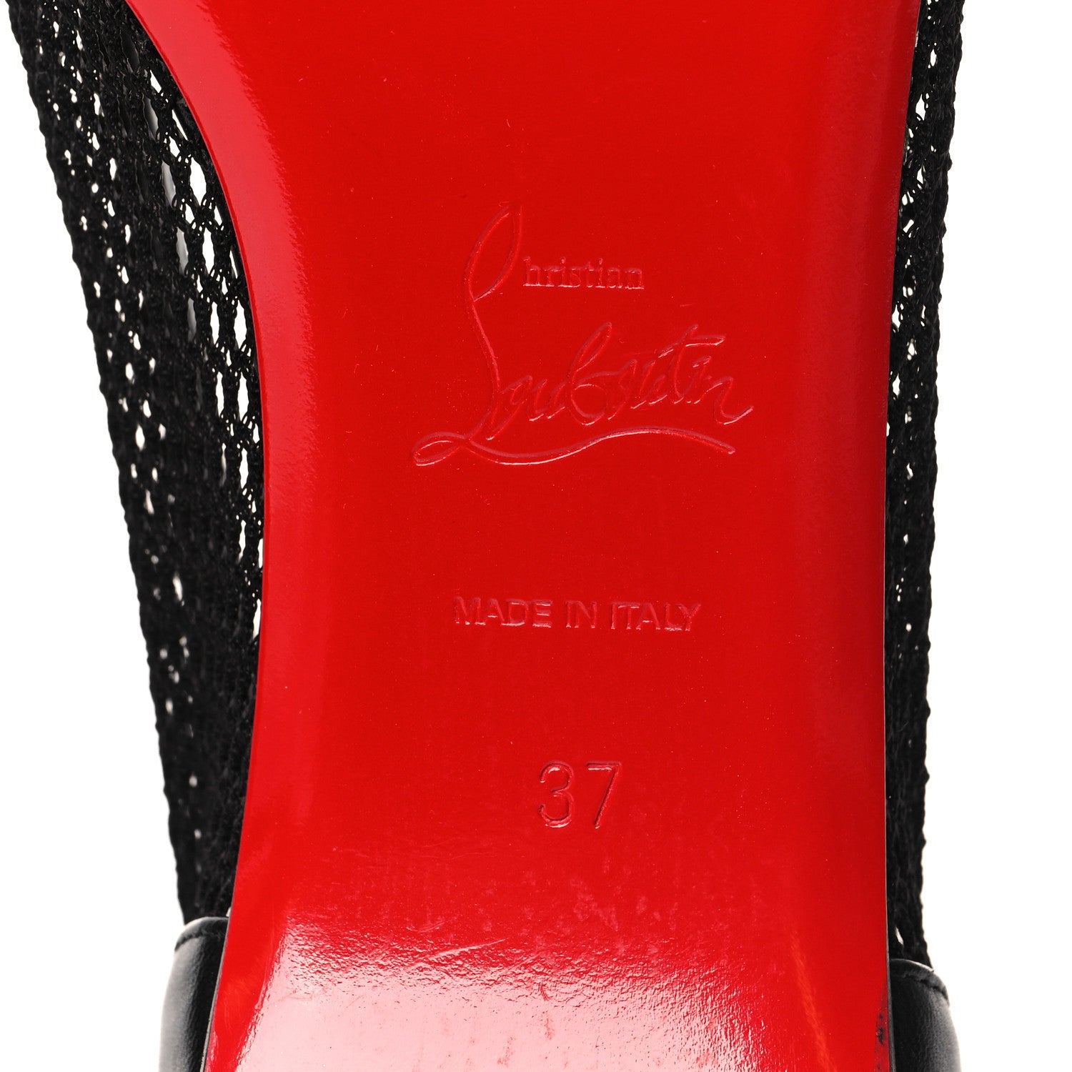 Christian Louboutin Mesh Calfskin Filomena Flats 37 Black 6 of 7