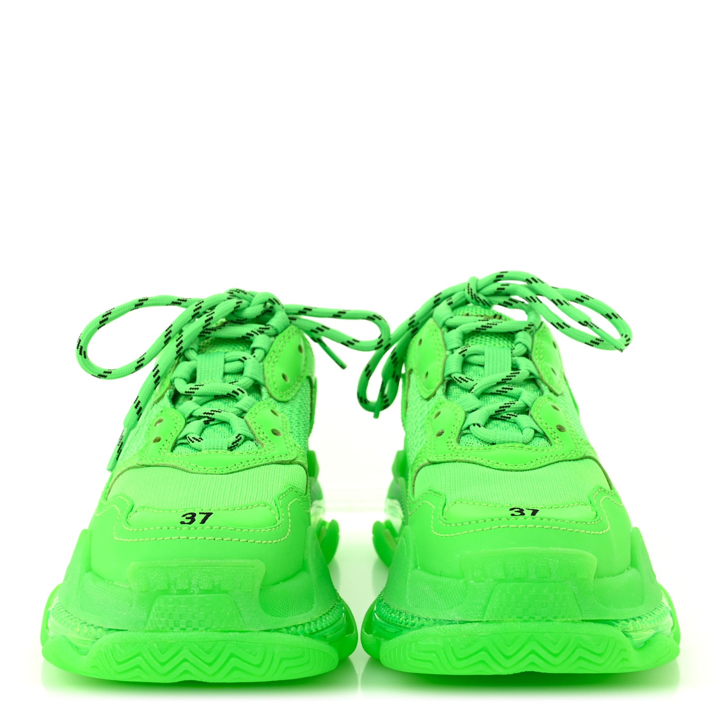 Fabric Mesh Clear Sole Womens Triple S Sneakers 37 Fluo Green
