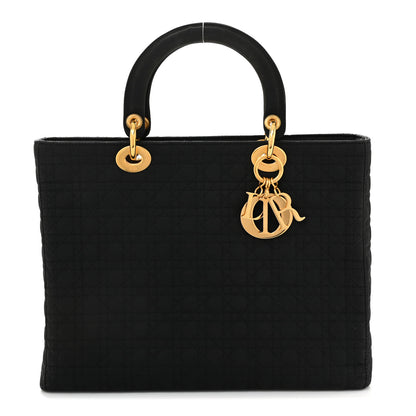 Christian Dior Nylon Cannage Large Lady Dior Black 1 of 9