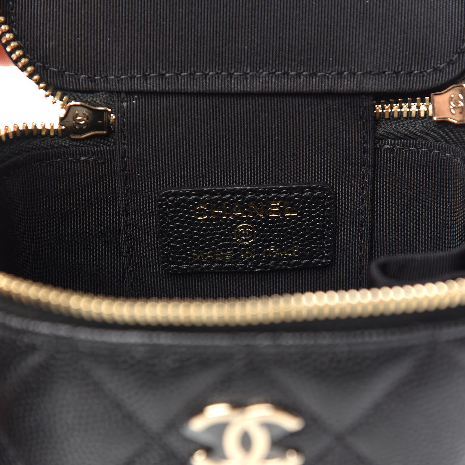 Chanel Caviar Quilted Mini Pearl On Top Vanity Case With Chain Black 6 of 10