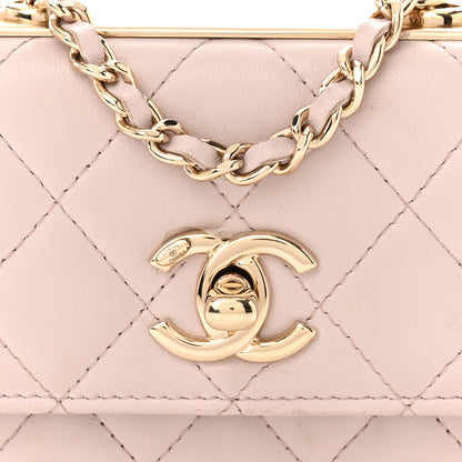 Chanel Lambskin Quilted Trendy CC Card Holder On Chain Light Pink 9 of 11