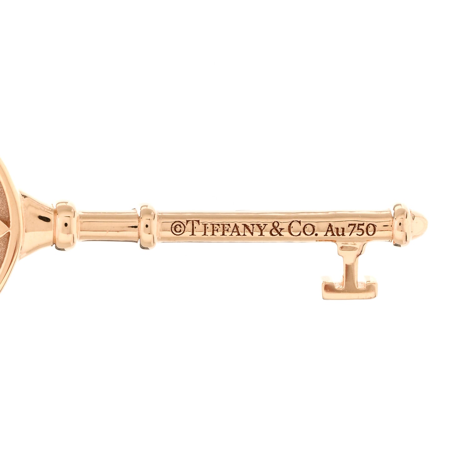 18K Rose Gold Diamond Small Daisy Key Pendant Necklace