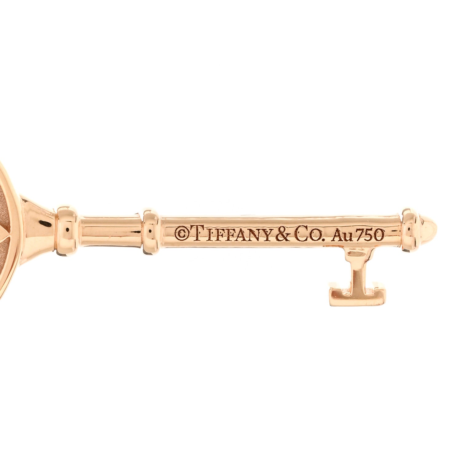 Tiffany 18K Rose Gold Diamond Small Daisy Key Pendant Necklace 3 of 4