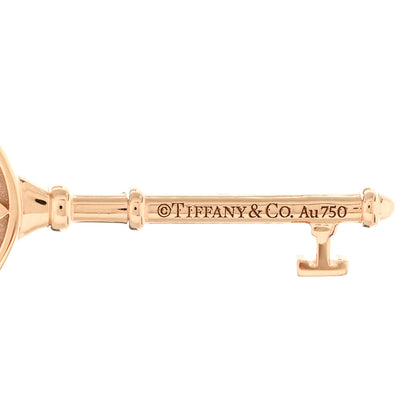 Tiffany 18K Rose Gold Diamond Small Daisy Key Pendant Necklace 3 of 4