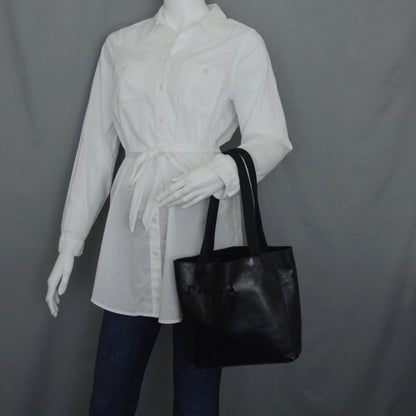 Prada Leather Simple Tote Black 2 of 6