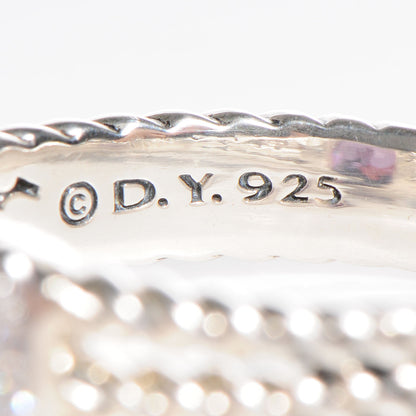 David Yurman Sterling Silver Diamond Amethyst 10mm Petite Wheaton Ring 60 9 4 of 4