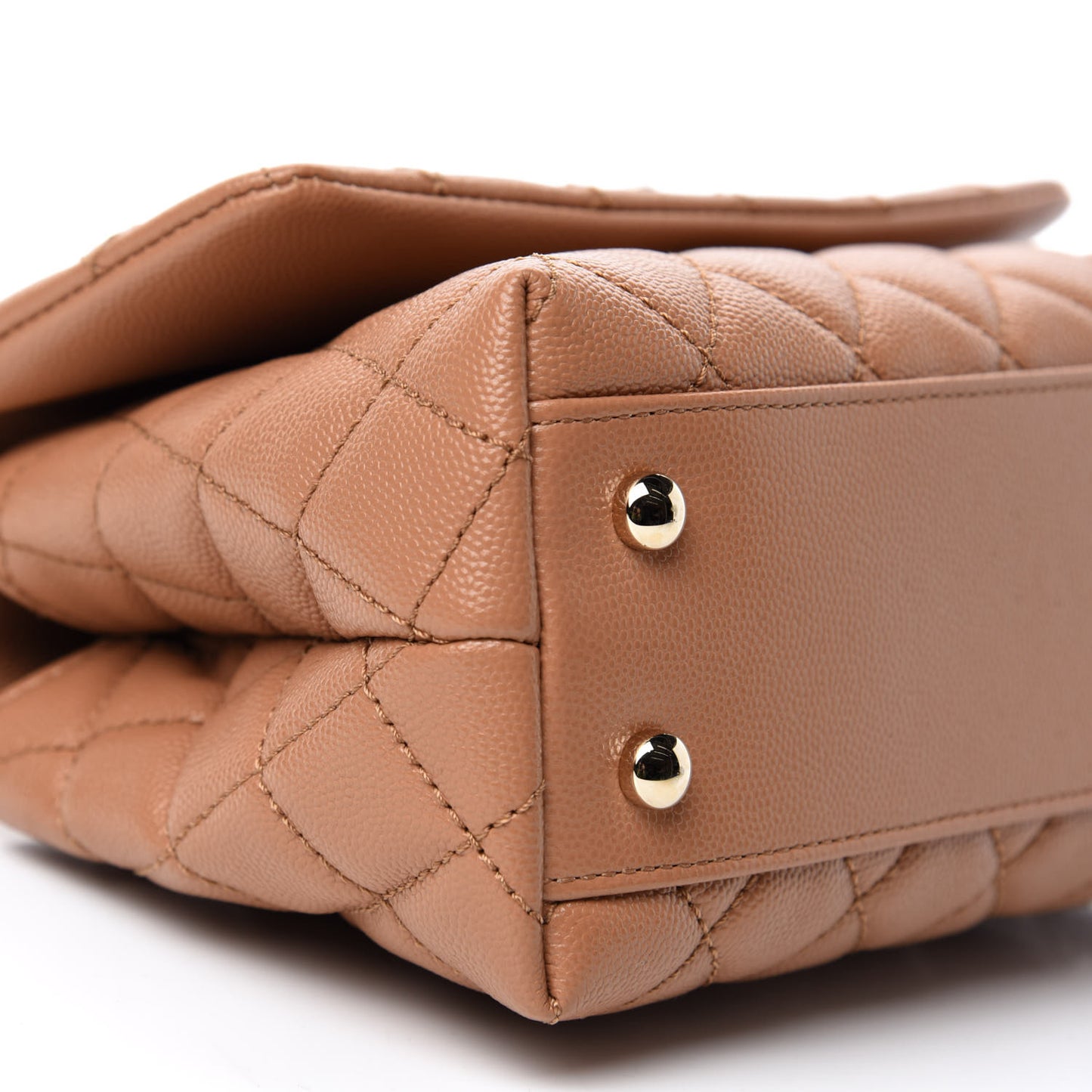 Caviar Quilted Lizard Embossed Mini Coco Handle Flap Brown
