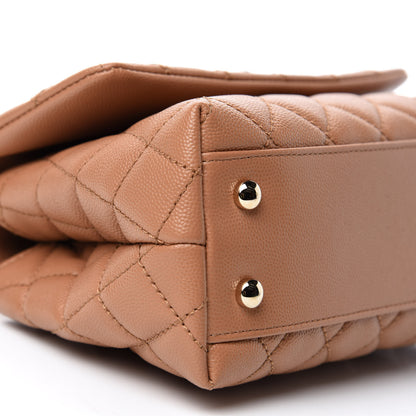 Chanel Caviar Quilted Lizard Embossed Mini Coco Handle Flap Brown 7 of 11