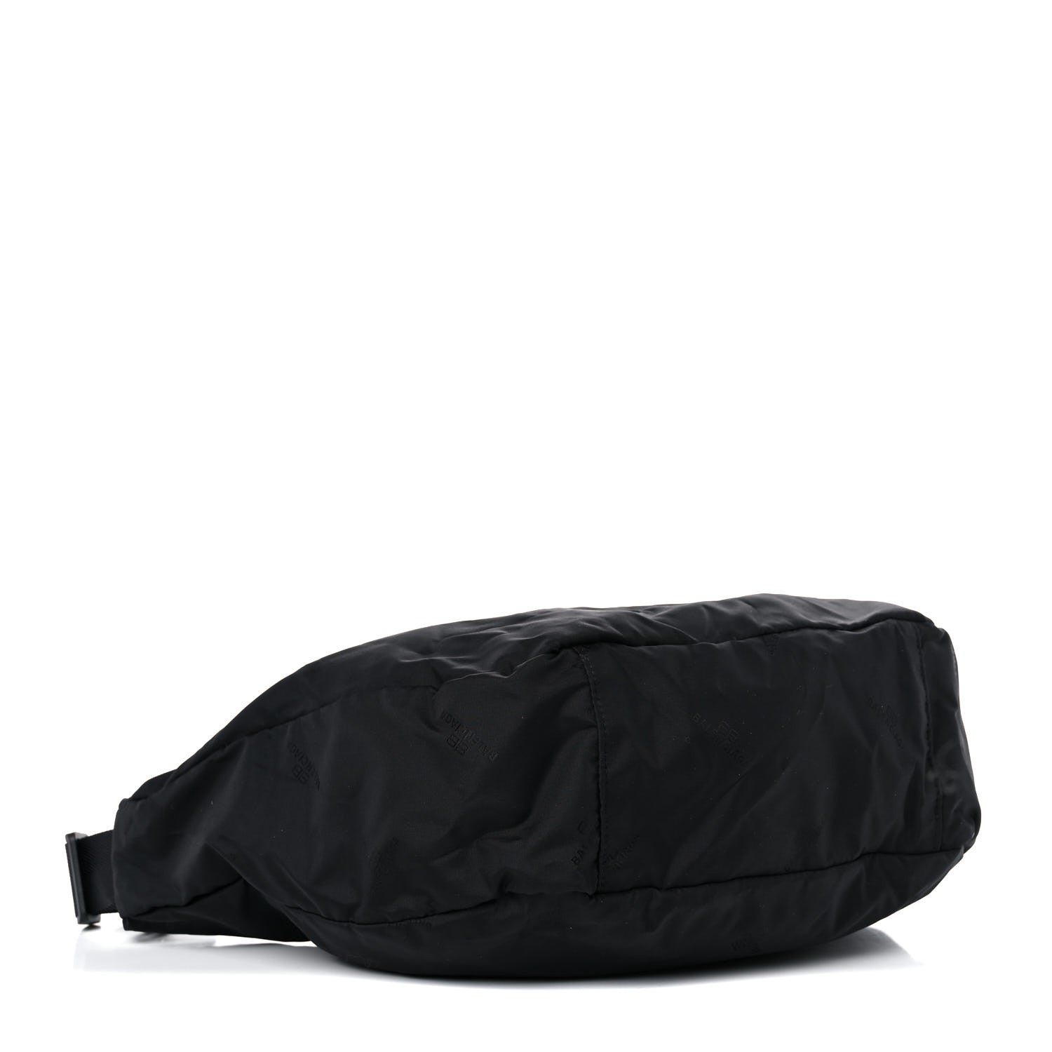 Balenciaga Recycled Sport Nylon Logo Embroidered Large Wheel Sling Bag Black White 4 of 11