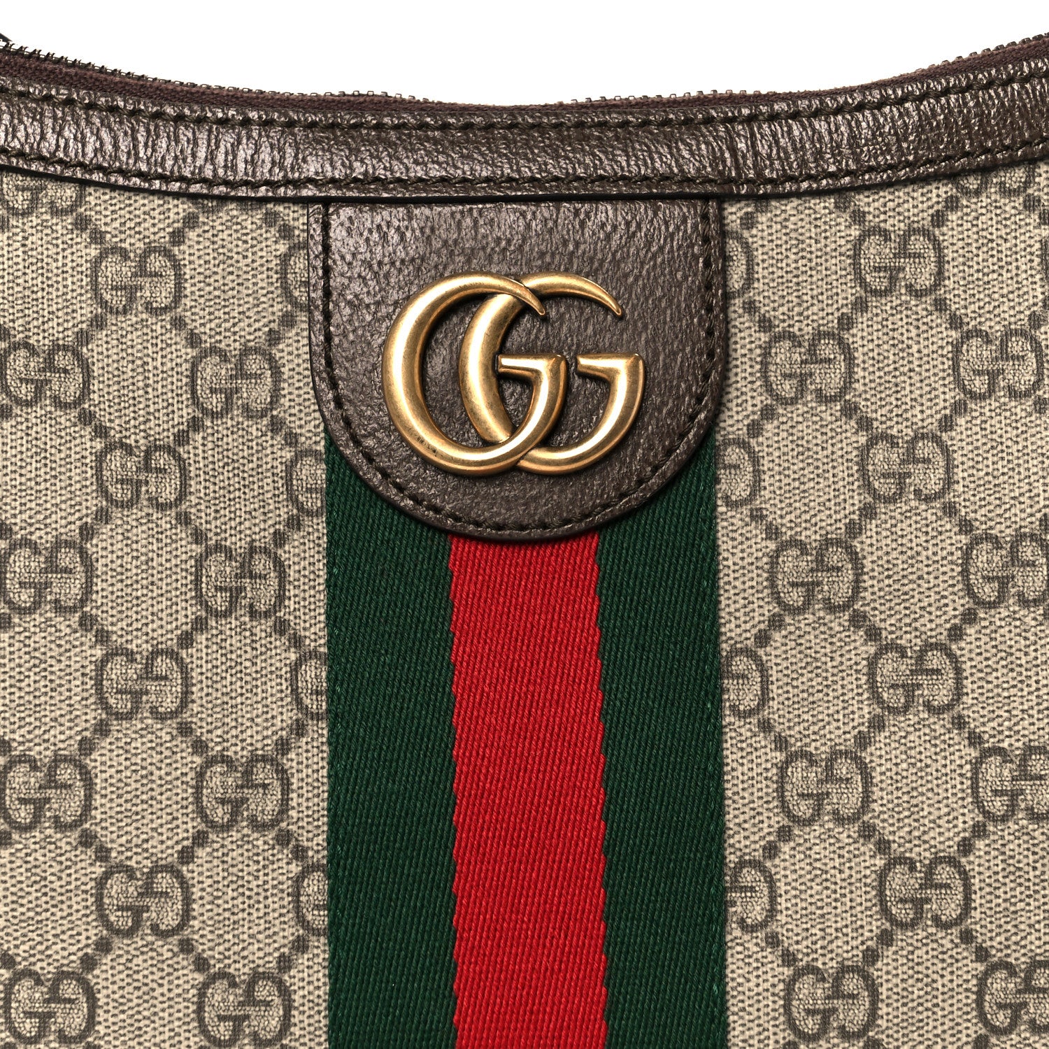 Gucci GG Supreme Monogram Web Small Ophidia Half Moon Hobo Brown 9 of 11