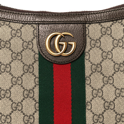 Gucci GG Supreme Monogram Web Small Ophidia Half Moon Hobo Brown 9 of 11