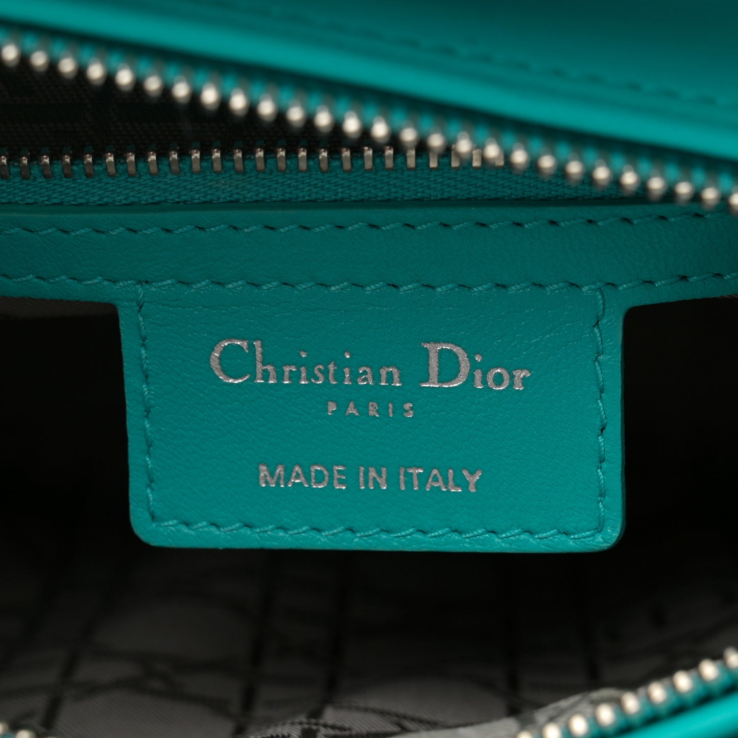 Lambskin Cannage Medium Lady Dior Turquoise