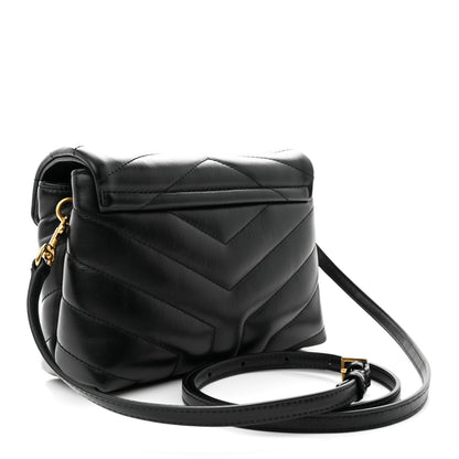 Saint Laurent Calfskin Y Quilted Monogram Toy Loulou Crossbody Bag Black 3 of 11