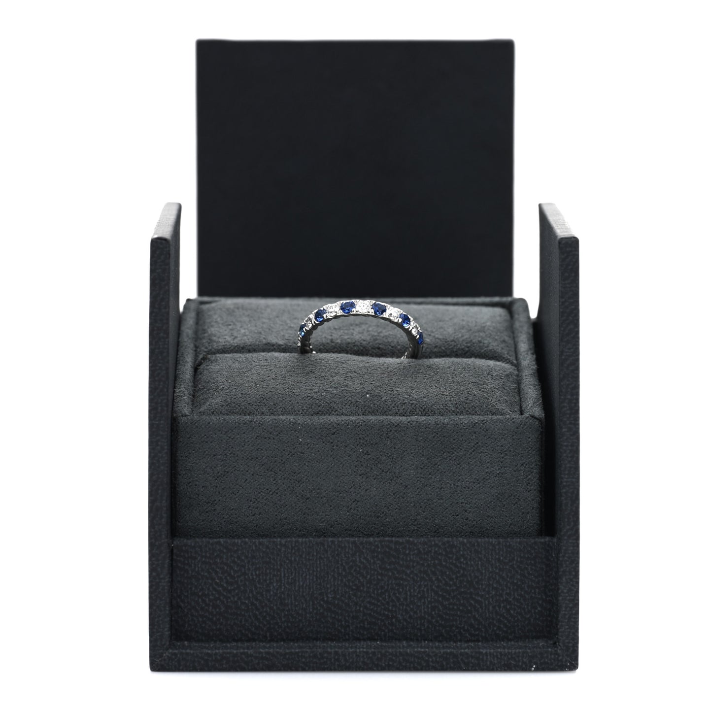 Platinum Diamond Blue Sapphire 2.8mm Eden Partway Band Ring 49 5