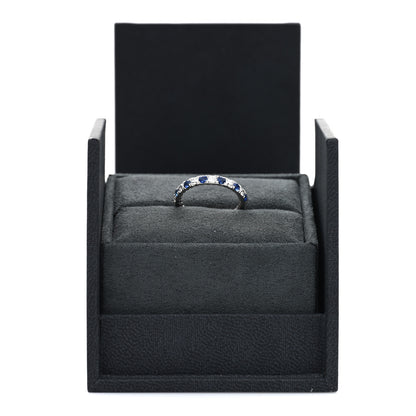 David Yurman Platinum Diamond Blue Sapphire 2.8mm Eden Partway Band Ring 49 5 3 of 5