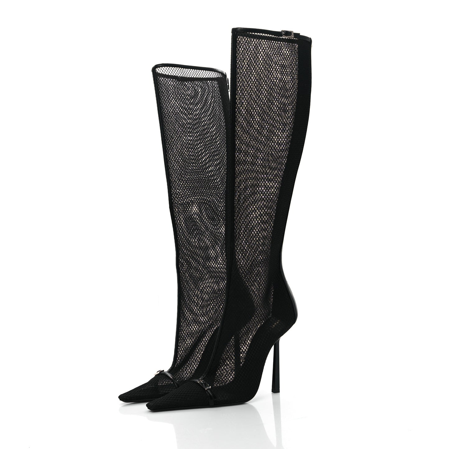 Mesh Oxails Knee High Boots 40 Black