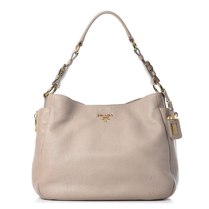 Prada Vitello Daino Side Pocket Hobo Pomice 1 of 22