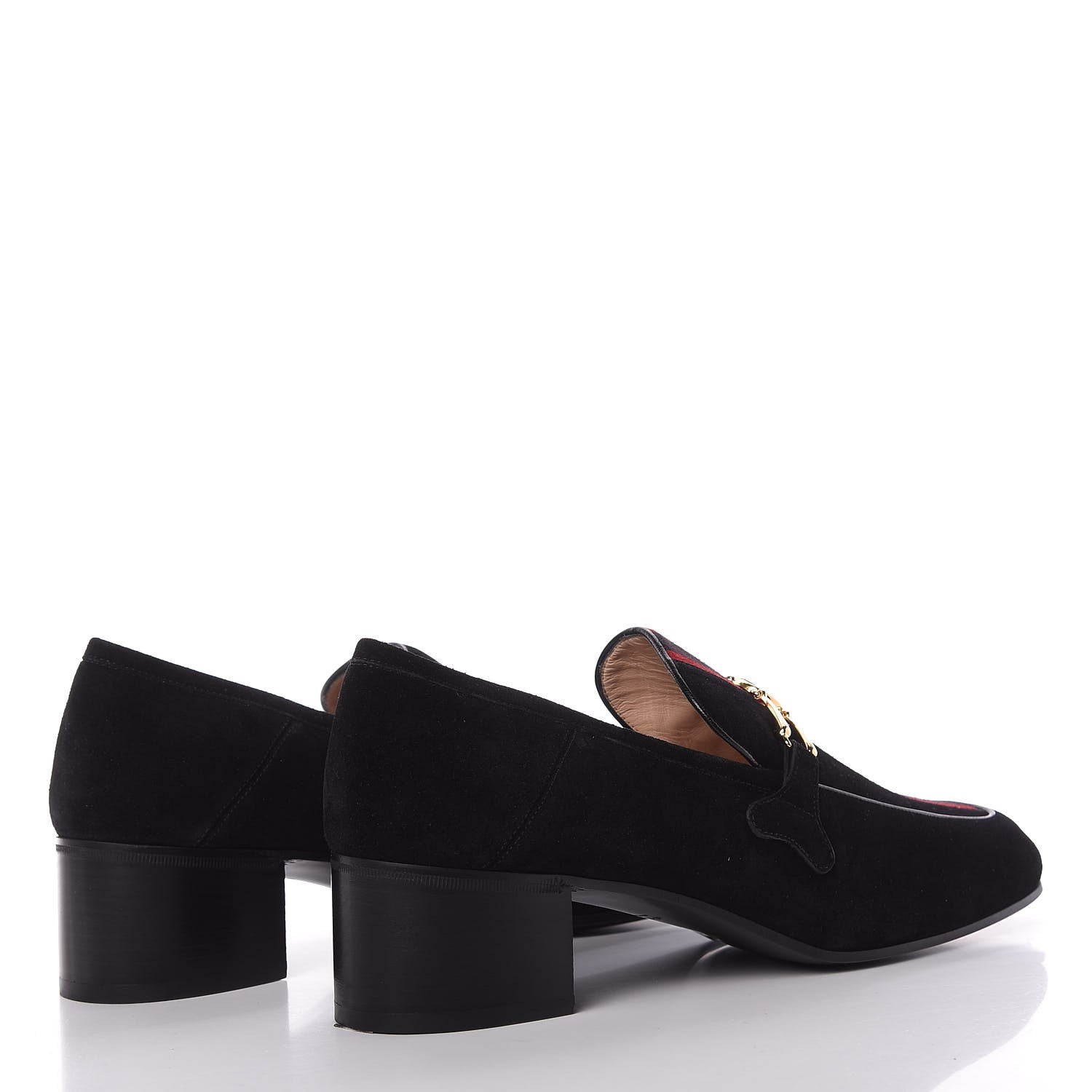 Gucci Suede Web Womens Loafers 42 Black 4 of 12