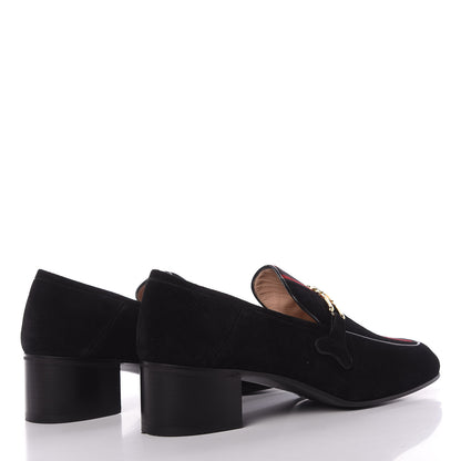 Gucci Suede Web Womens Loafers 42 Black 4 of 12