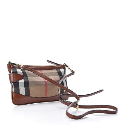 Burberry House Check Bridle Calfskin Peyton Crossbody Tan 3 of 11