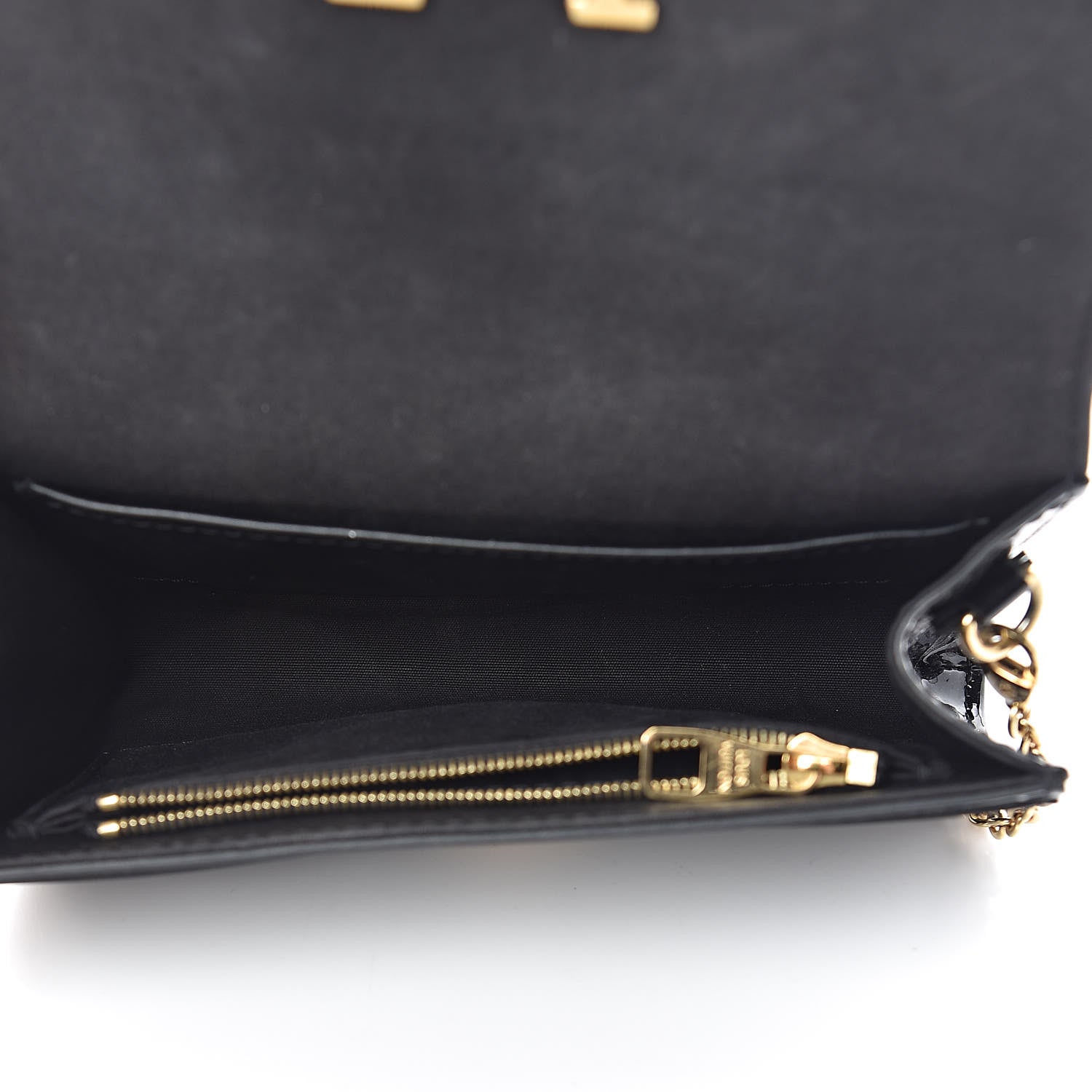 Louis Vuitton Patent Louise PM Chain Clutch Black 5 of 12