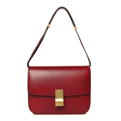 Celine Box Calfskin Medium Classic Box Flap Bag Red 1 of 10