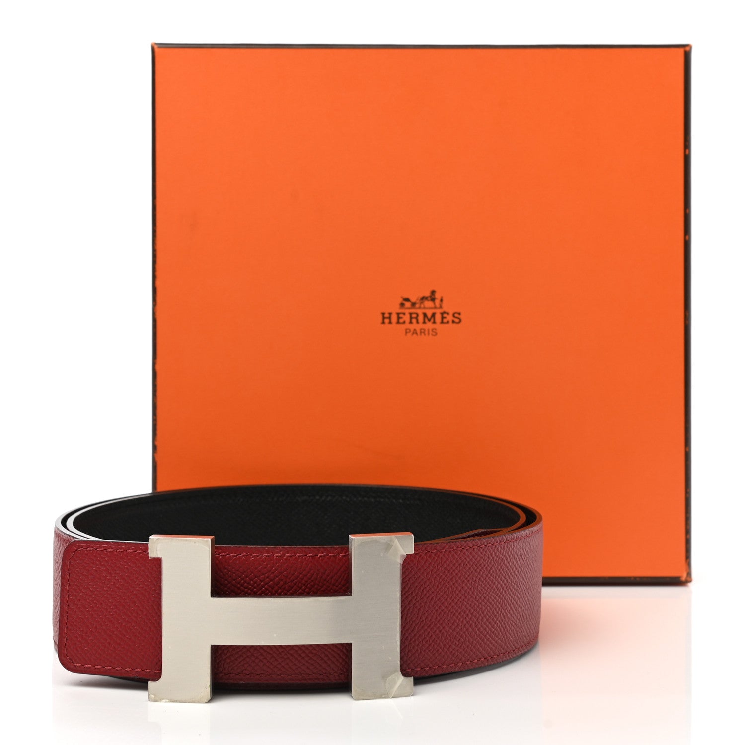Hermes Epsom 42mm Constance 2 H Belt 100 Rouge Grenat Black 7 of 7