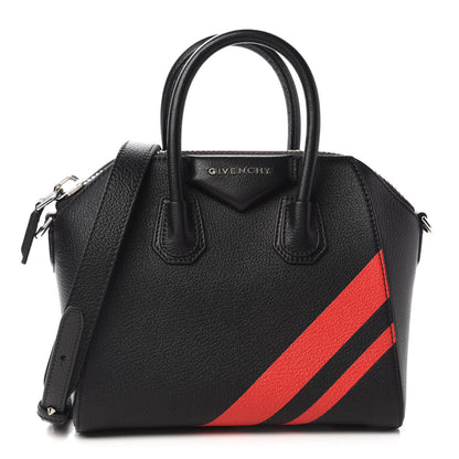Givenchy Sugar Goatskin Striped Mini Antigona Black 1 of 10
