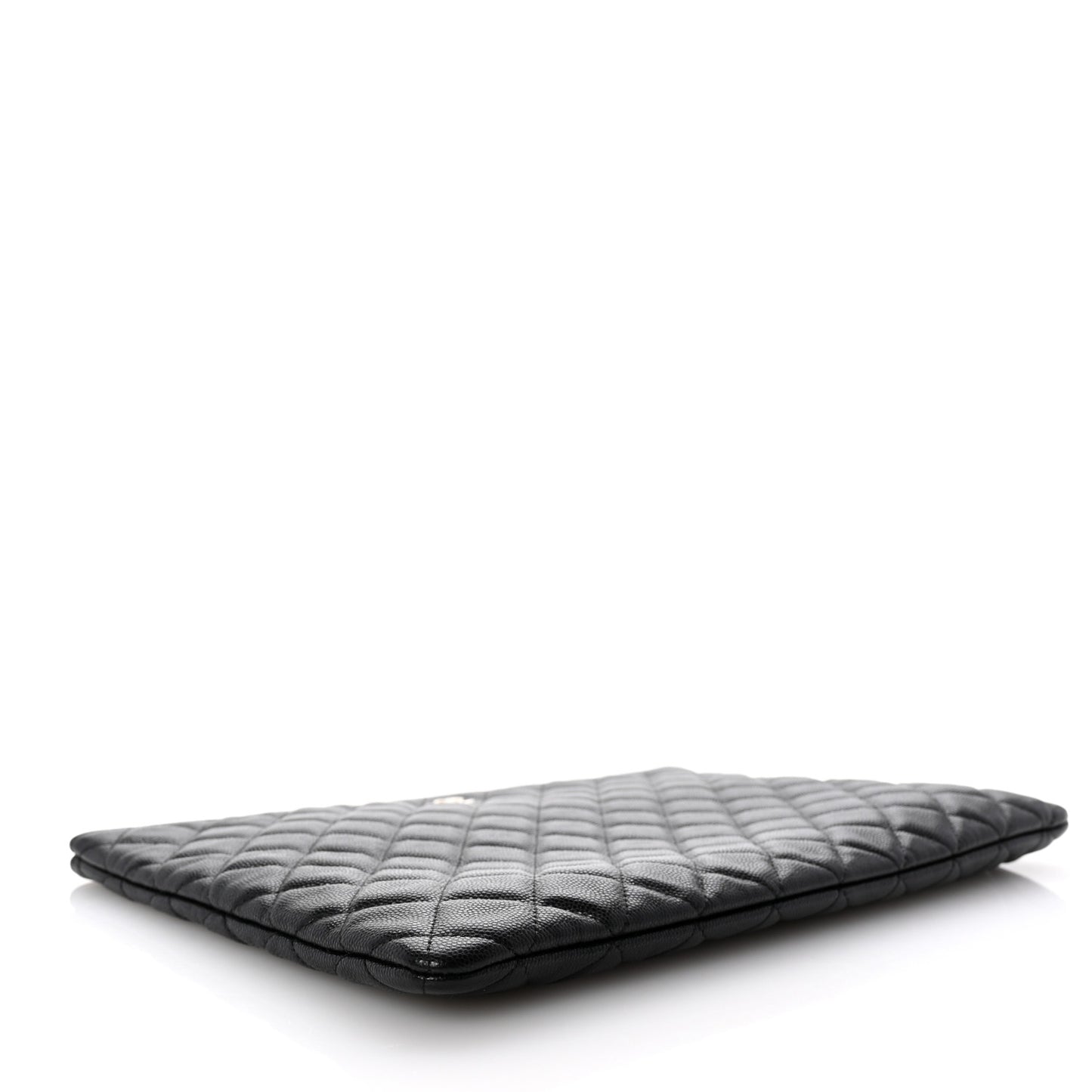 Caviar Quilted Large Cosmetic Case Black